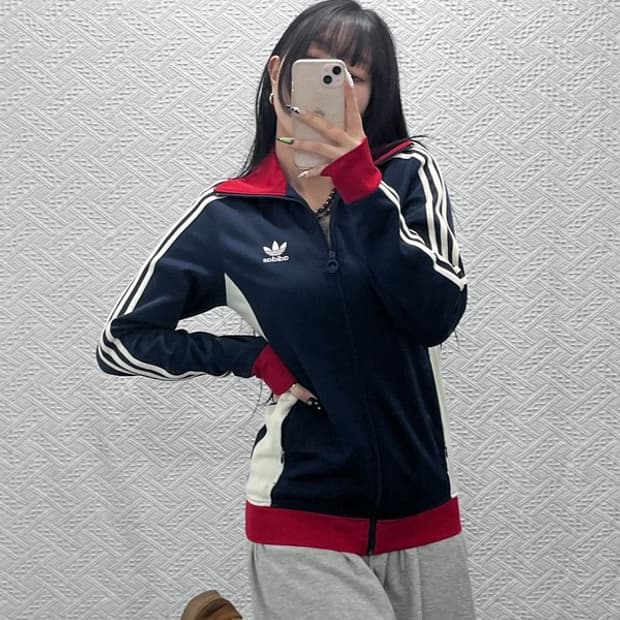 아디다스 레트로 절개라인 배색 유로파 져지 집업 95 C08737