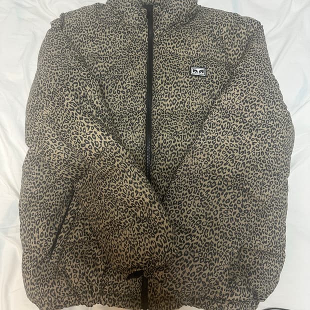 Obey 레오파드 푸퍼자켓