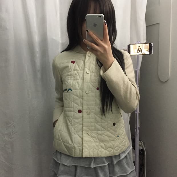 nuovo quaranta 모리걸 너드 괴짜 퀄팅 자켓