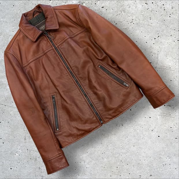 [S] COACH 코치 브라운 소가죽 레더 자켓 E704