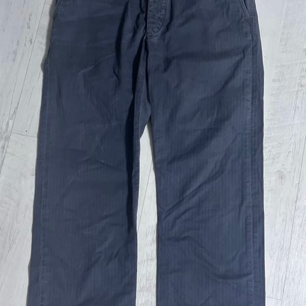 RRL 가먼트 다이 해링본 팬츠 블랙 34x32