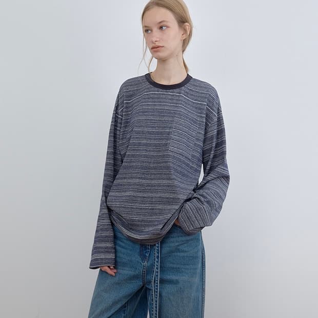 CACELE 카셀 STRIPE CREW NECK LONG SLEEVE