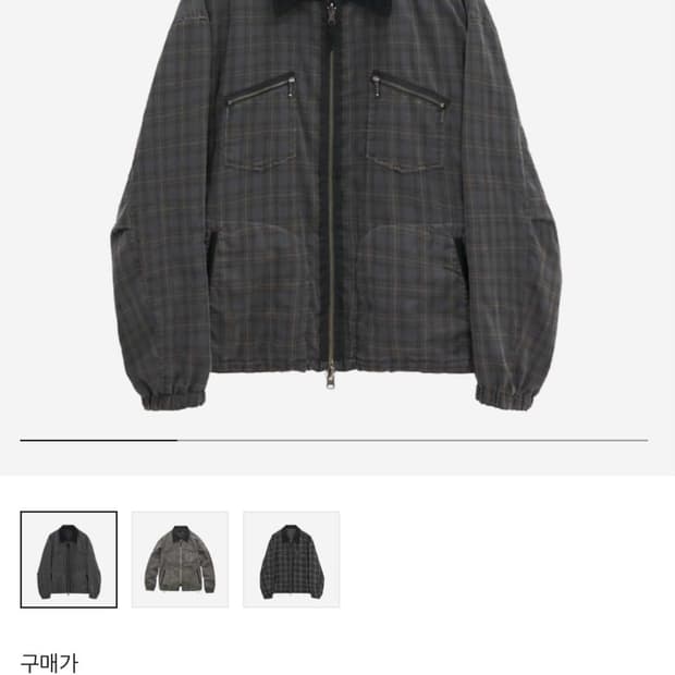 3) 폴리테루 라미 체크 블루종 차콜