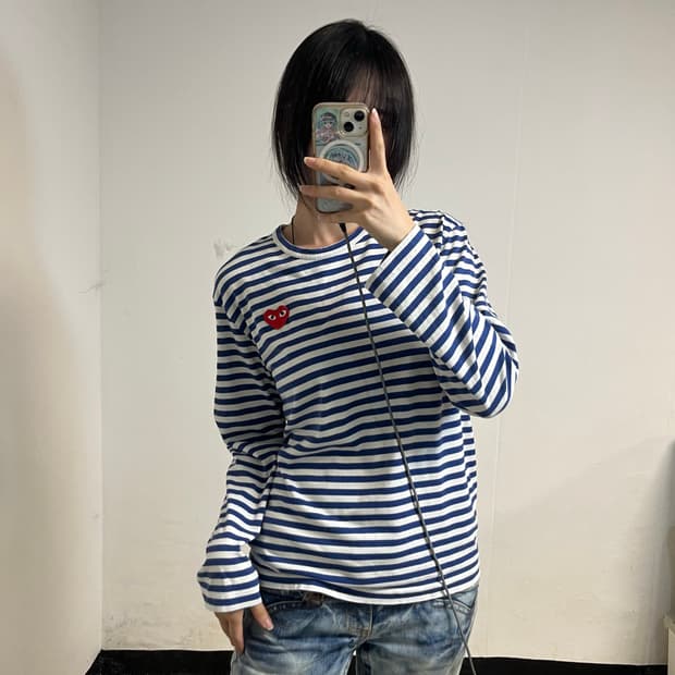 CommedesGarçons Blue Stripe Long Sleeve