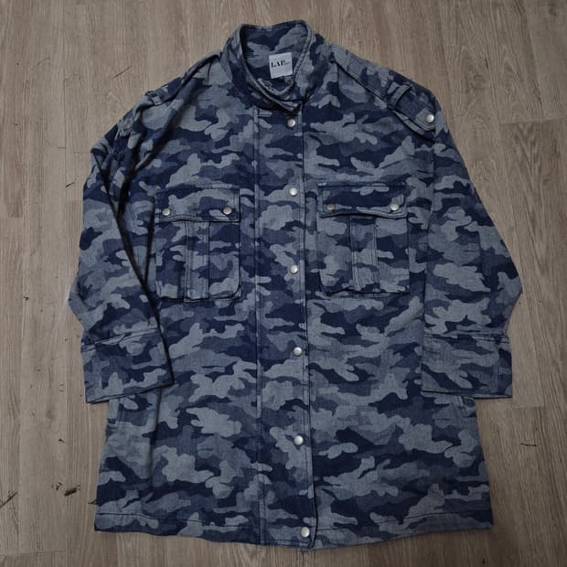 LAP 랩 밀리터리 카모플라쥬 코튼 야상 워크 자켓 M(95)