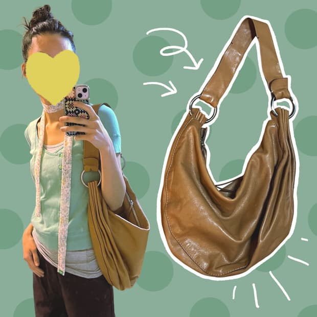 빈티지 양가죽 카멜 숄더백 / 크로스백