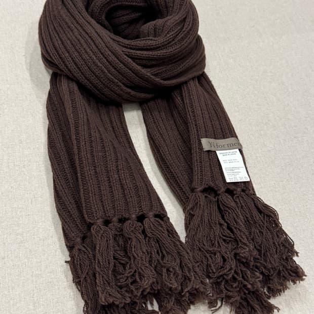 요지야마모토 00s 브라운 롱 머플러