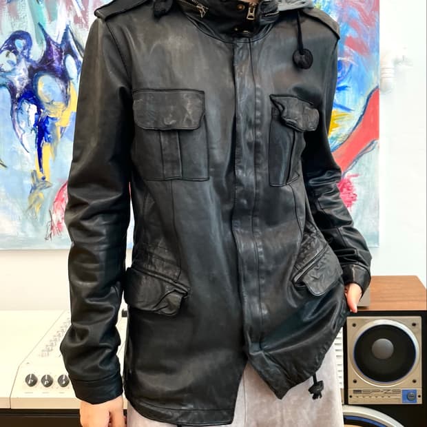 [M] sisii 레더 후드 자켓