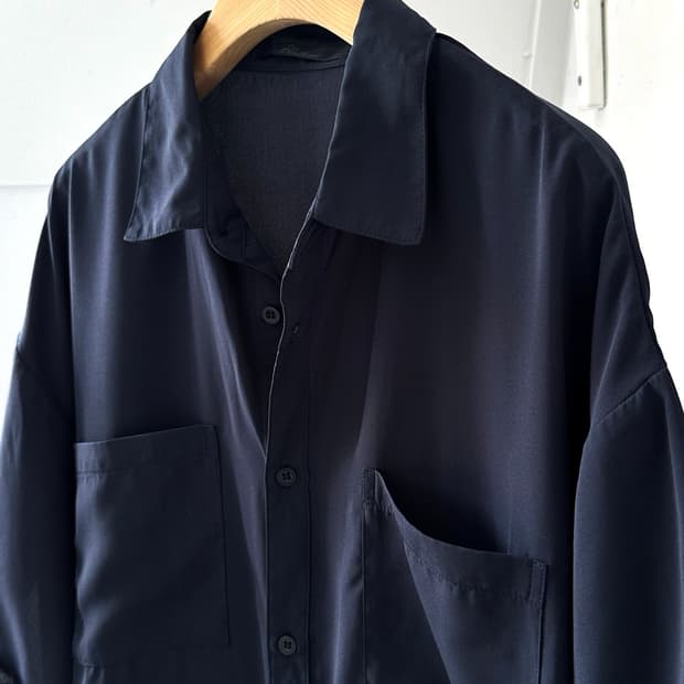 Sheer poly silky touch loose H/S shirt