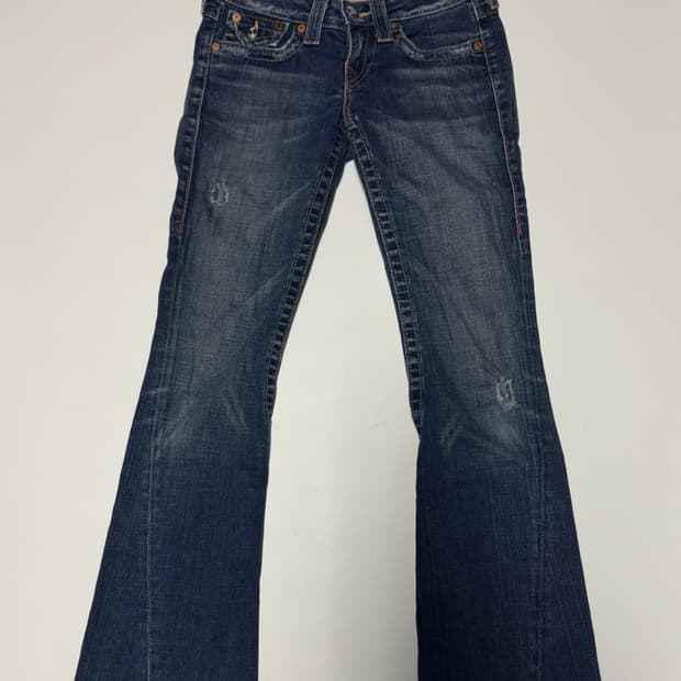 트루릴리전 찢청 빈티지 워싱 부츠컷 데님