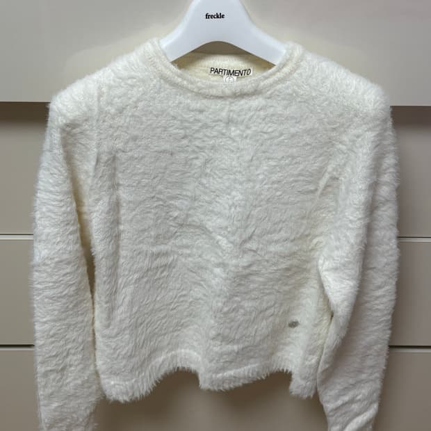 [파르티멘토 우먼] 헤어리 니트 크루넥 화이트