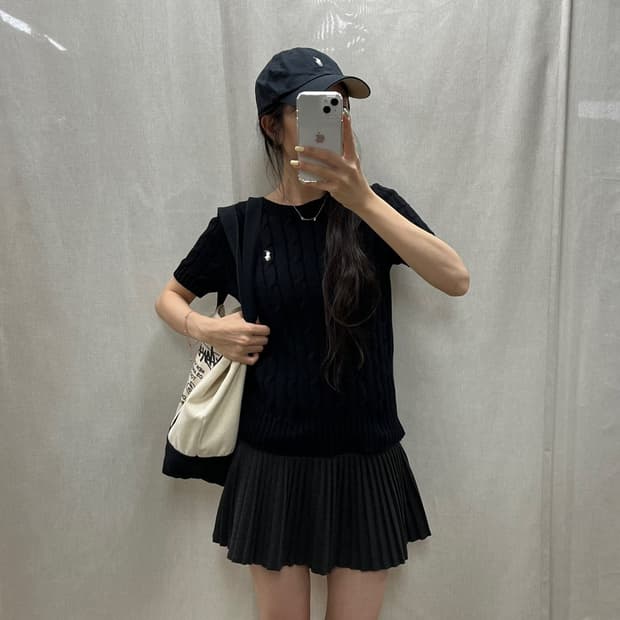 폴로 랄프 로렌 반팔 꽈배기 니트/#3745
