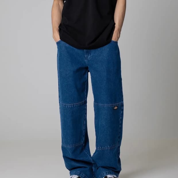 디키즈 85283 더블니 루즈핏 데님팬츠 빈티지 블루