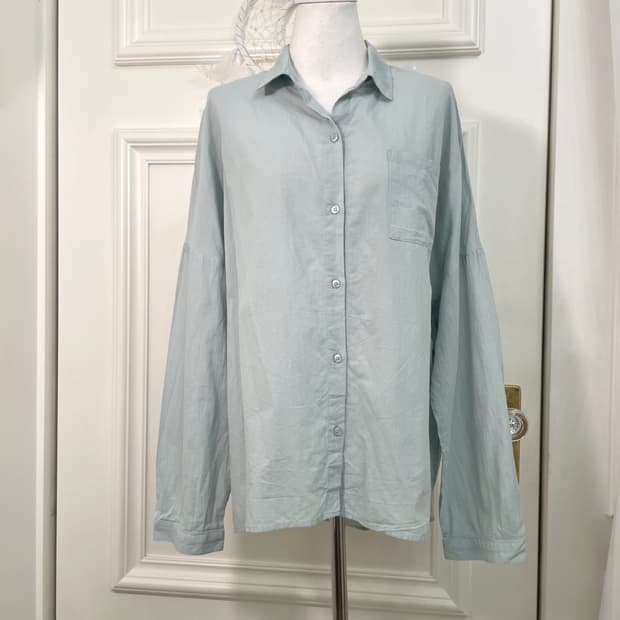 mute mint cotton loose shirt(size-L)