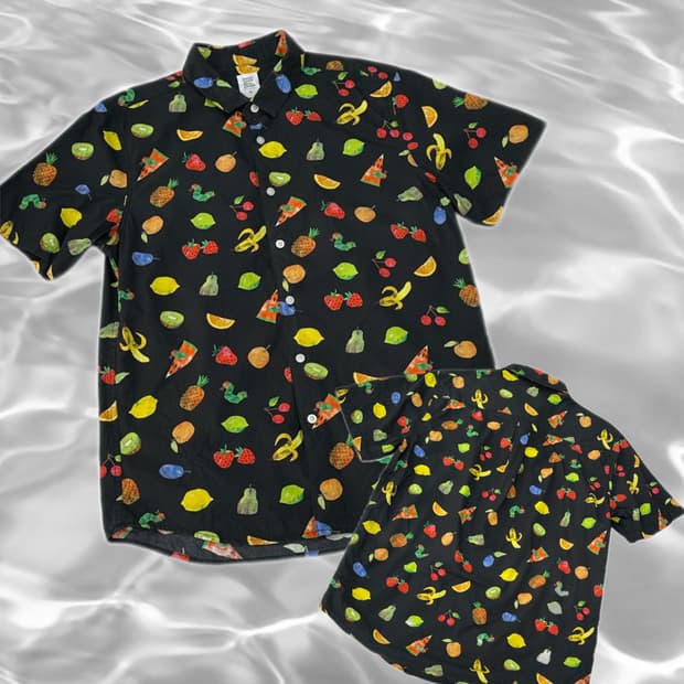 Design Tshiris Store graniph 후르츠 과일 반팔셔츠