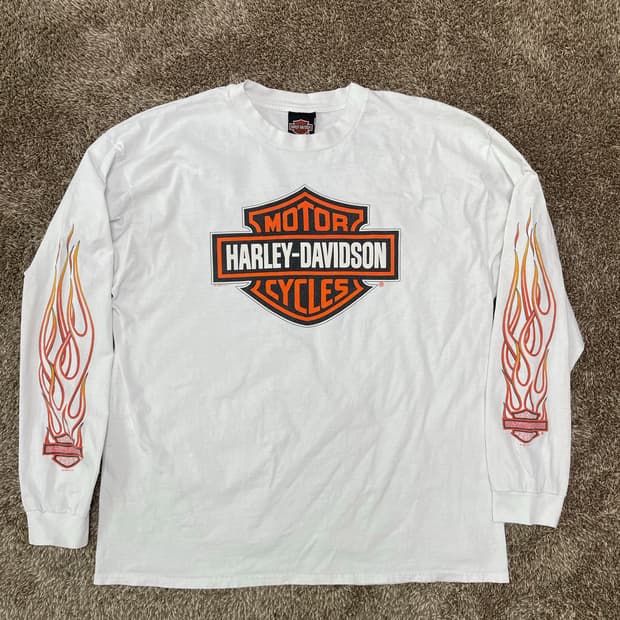 90s harley long sleeve 할리데이비슨 쉴드 롱슬리브
