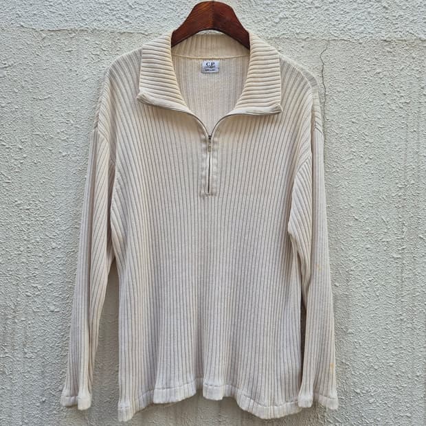 90s C.P COMPANY 하프 짚업 니트