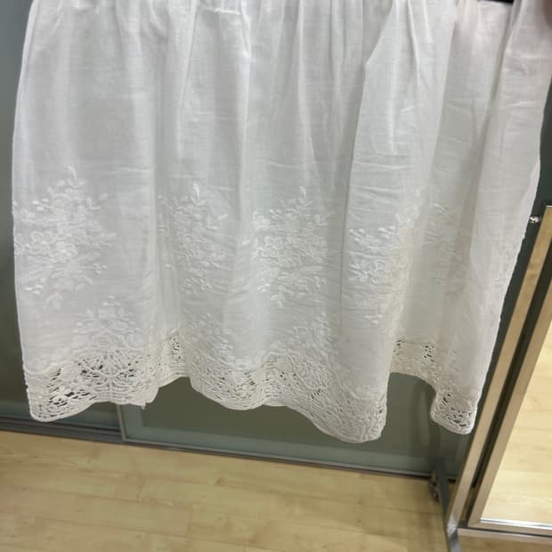 코튼 자수 레이어드 스커트 