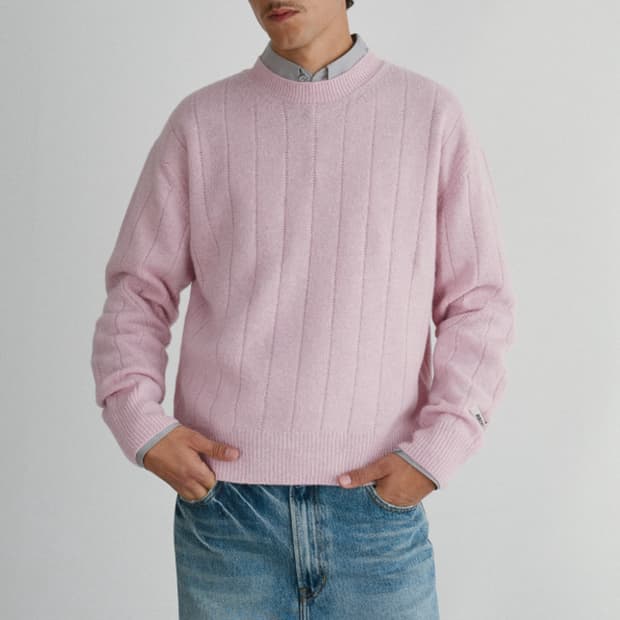 (구매) 렉토 러블리 라운드넥 스웨터 니트 라이트 핑크 S,M