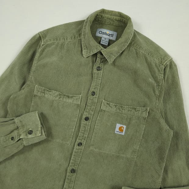 M(95) 칼하트 리워크 코듀로이셔츠 빈티지올리브