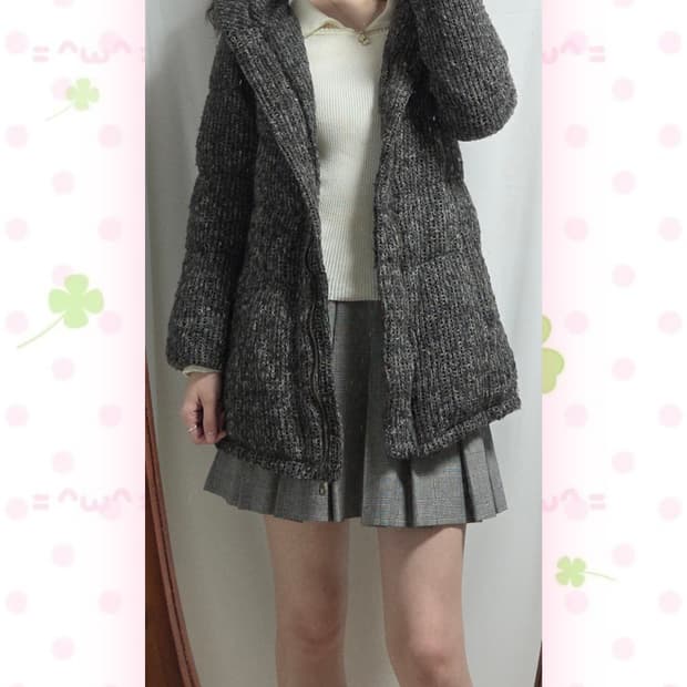 오레오 니트 다운 패딩