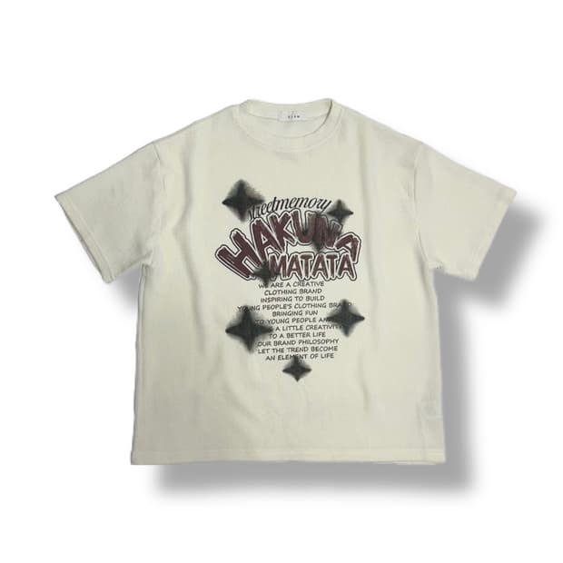 하쿠나마타타 오버핏 니트지 반팔티