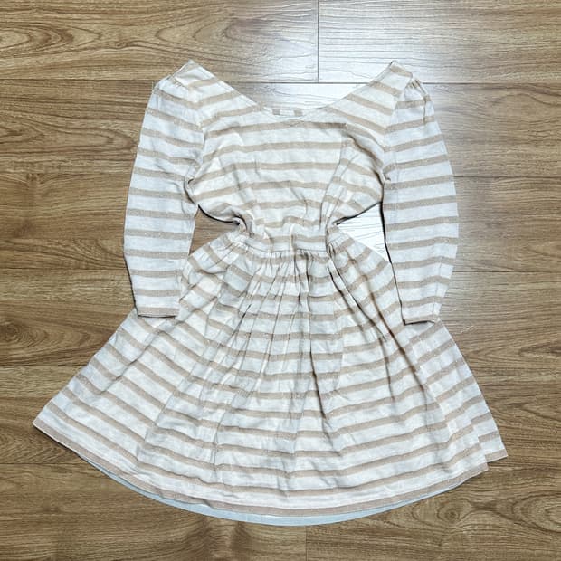 빈티지 스트라이프 원피스 히메갸루 로걀 라떼 모리걸 코이세이오깔 긱시크