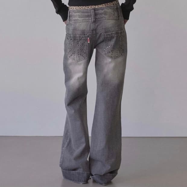 스컬프터 union jack denim washed gray XS