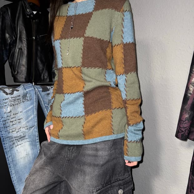 살바토레 페레가모 블럭 니트