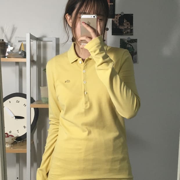 라코스테 옐로우 카라 셔츠