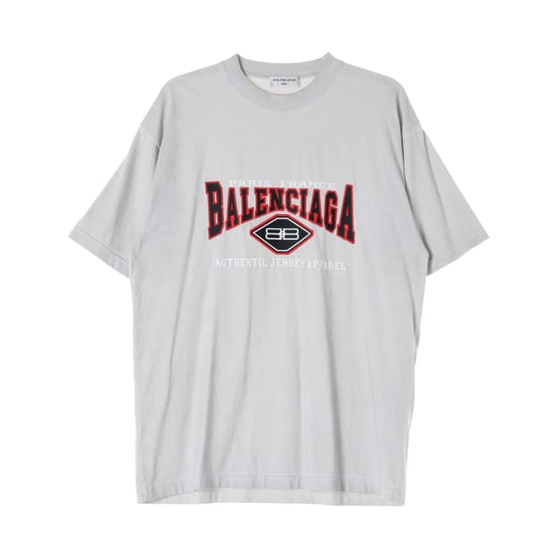 발렌시아가 22SS 로고 코튼 오버핏 반팔 티셔츠 라이트그레이 XL
