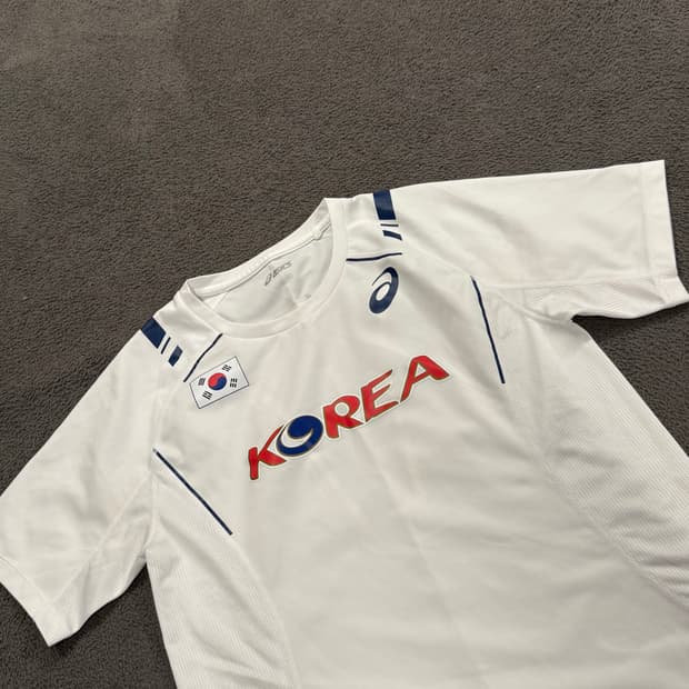 [정품/M] 아식스 대한민국 국가대표 반팔 티셔츠 화이트 c1