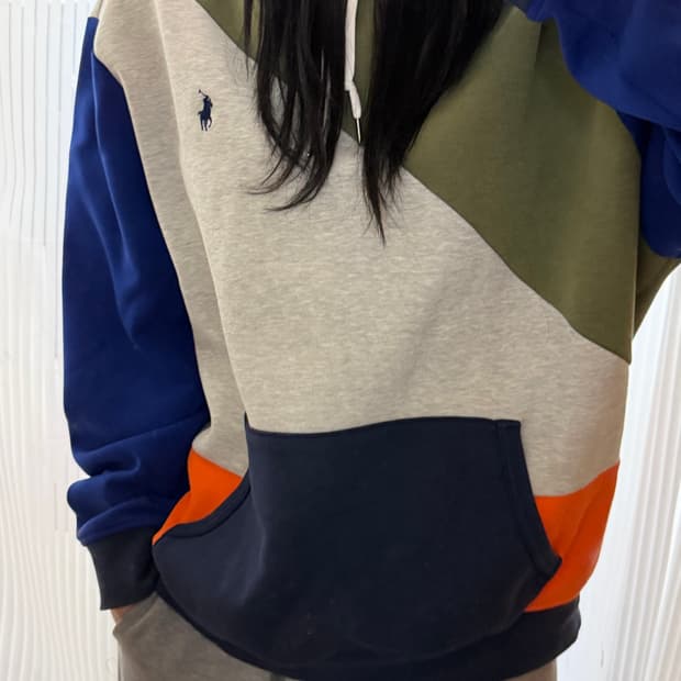 폴로 랄프로렌 배색 후드티 xl (정품 QR인증)