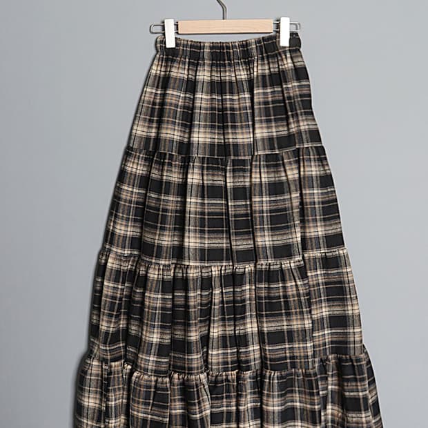 ABITOKYO Flannel  Tiered Skirt (26~27)