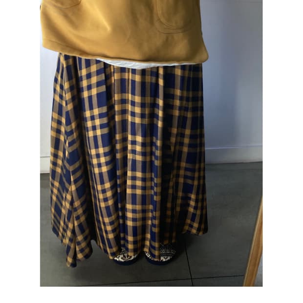 일본빈티지) 머스터드 체크 스커트
