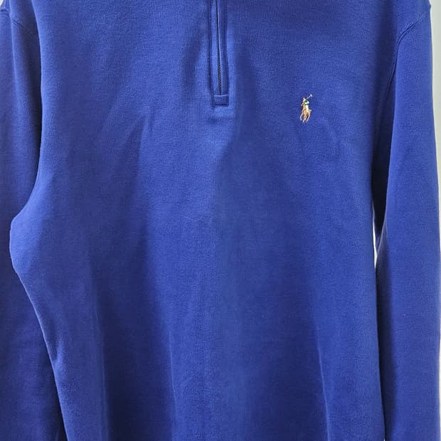 폴로 하프집업 맨투맨 티셔츠 블루(M)