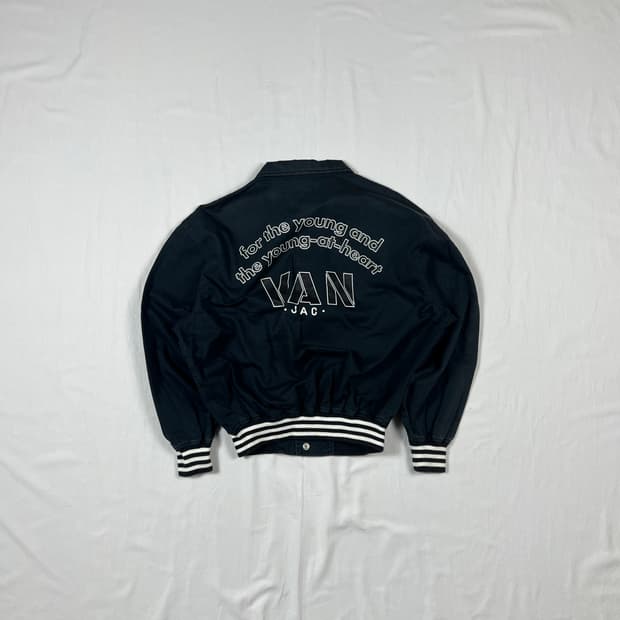 90’s 반작 van jac 빅로고 스냅 블루종 자켓