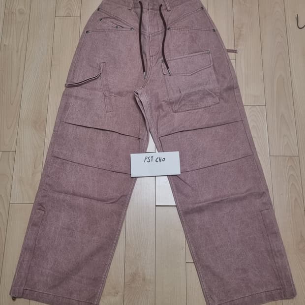 cord 카터 다이애그널 짚 파라슈트 팬츠 핑크