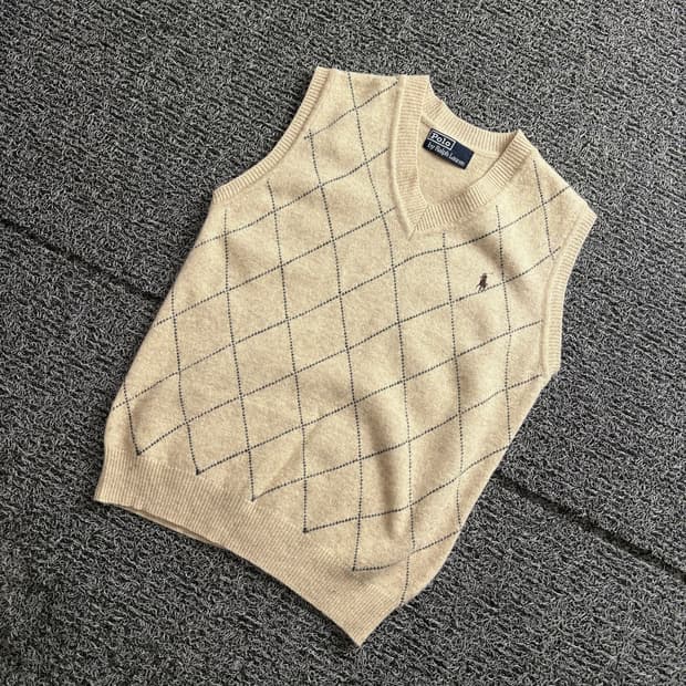 폴로 랄프로렌 포니로고 아가일 니트 베스트 3246