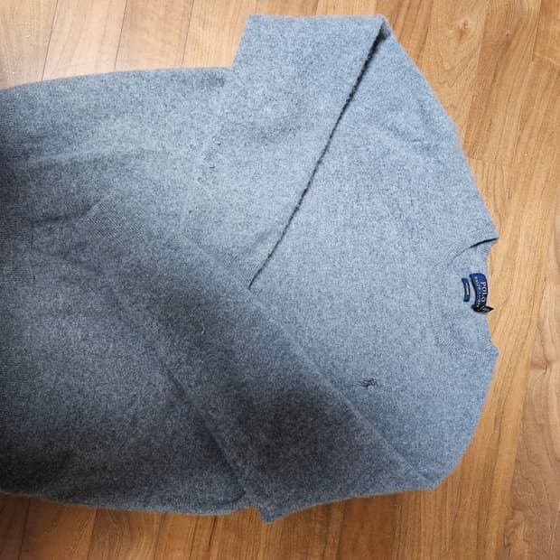 폴로 캐시미어 그레이 니트 XL