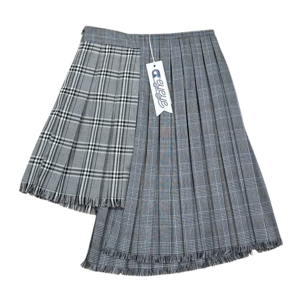 아이아이 체크 믹스 플리츠 스커트 치마 S