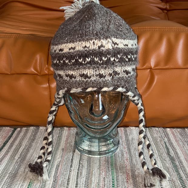Beige Earflap Beanie