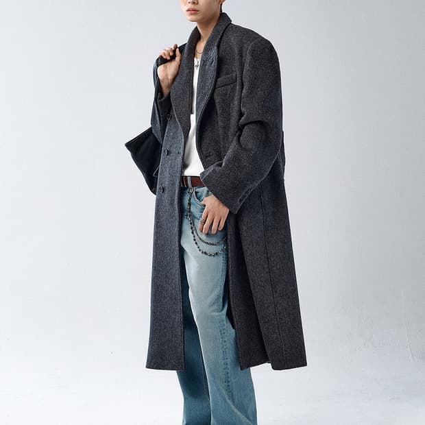 알렌느 알파카 더블 브레스티드 코트 1사이즈