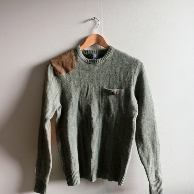 폴로 랄프로렌 패치 울 니트