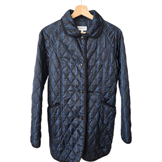 맥그리거 체크 퀼팅 롱자켓