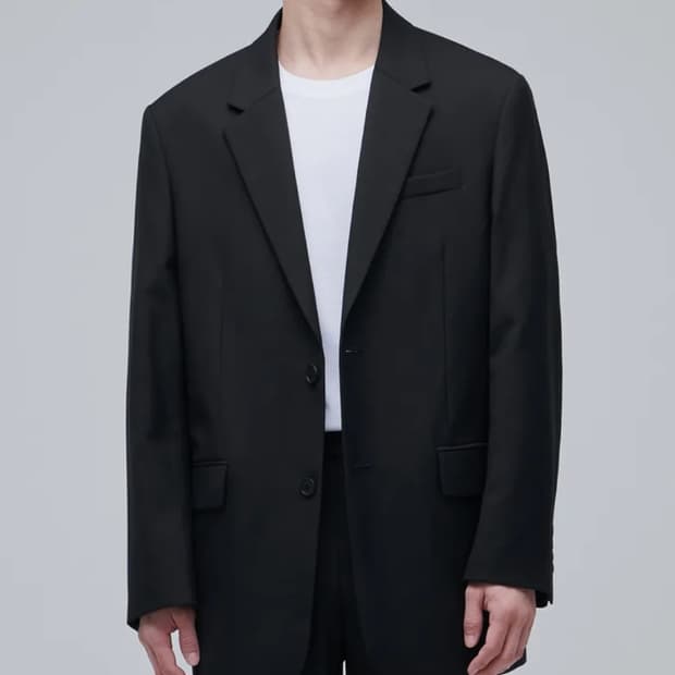 무탠다드 울 블렌드 오버사이즈 블레이저