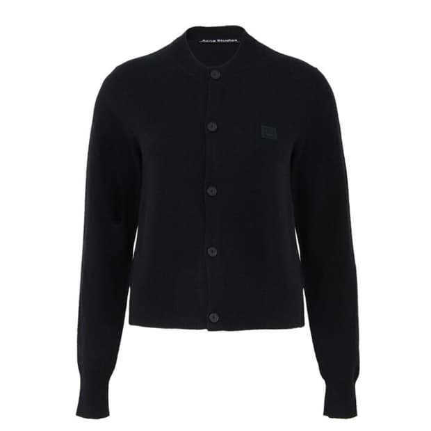 아크네스튜디오 여성 페이스 패치 울 가디건 블랙 XS