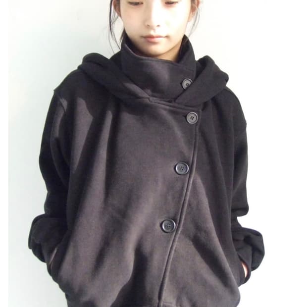 오스하이 high neck hood zip up