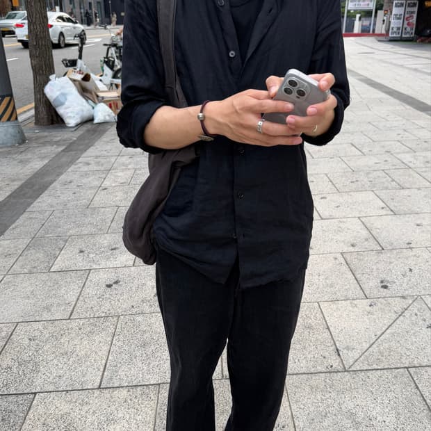 no.197 solbiati linen shirts black