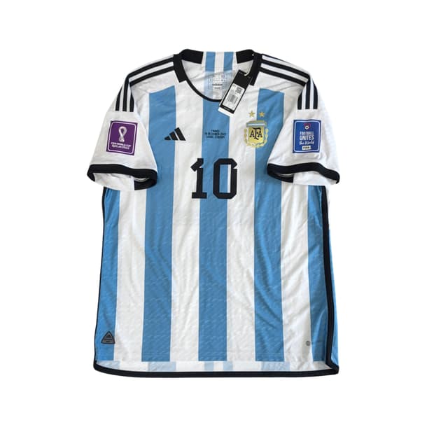 아디다스 22 24 아르헨티나 홈 어센틱 메시 카타르 월드컵 우승 유니폼